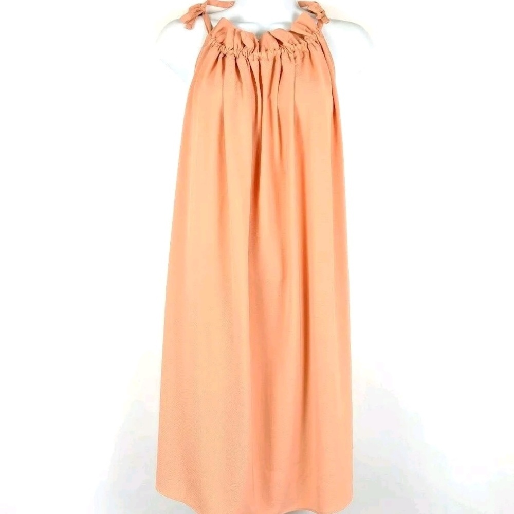 Listicle Light Pink Peach Dress Flowy Tie Straps